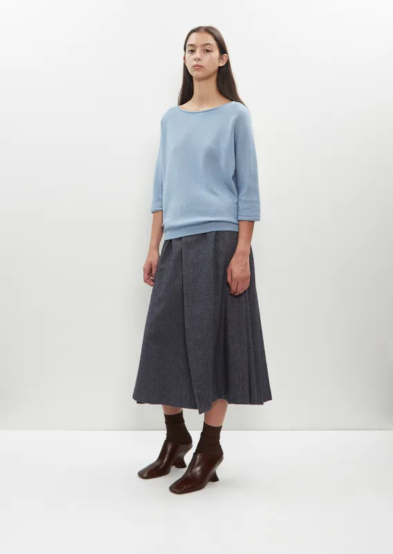 Merino Wool-Cotton Unita Boatneck Sweater — Sky Blue sold by La Garconne