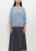 Merino Wool-Cotton Unita Boatneck Sweater — Sky Blue sold by La Garconne
