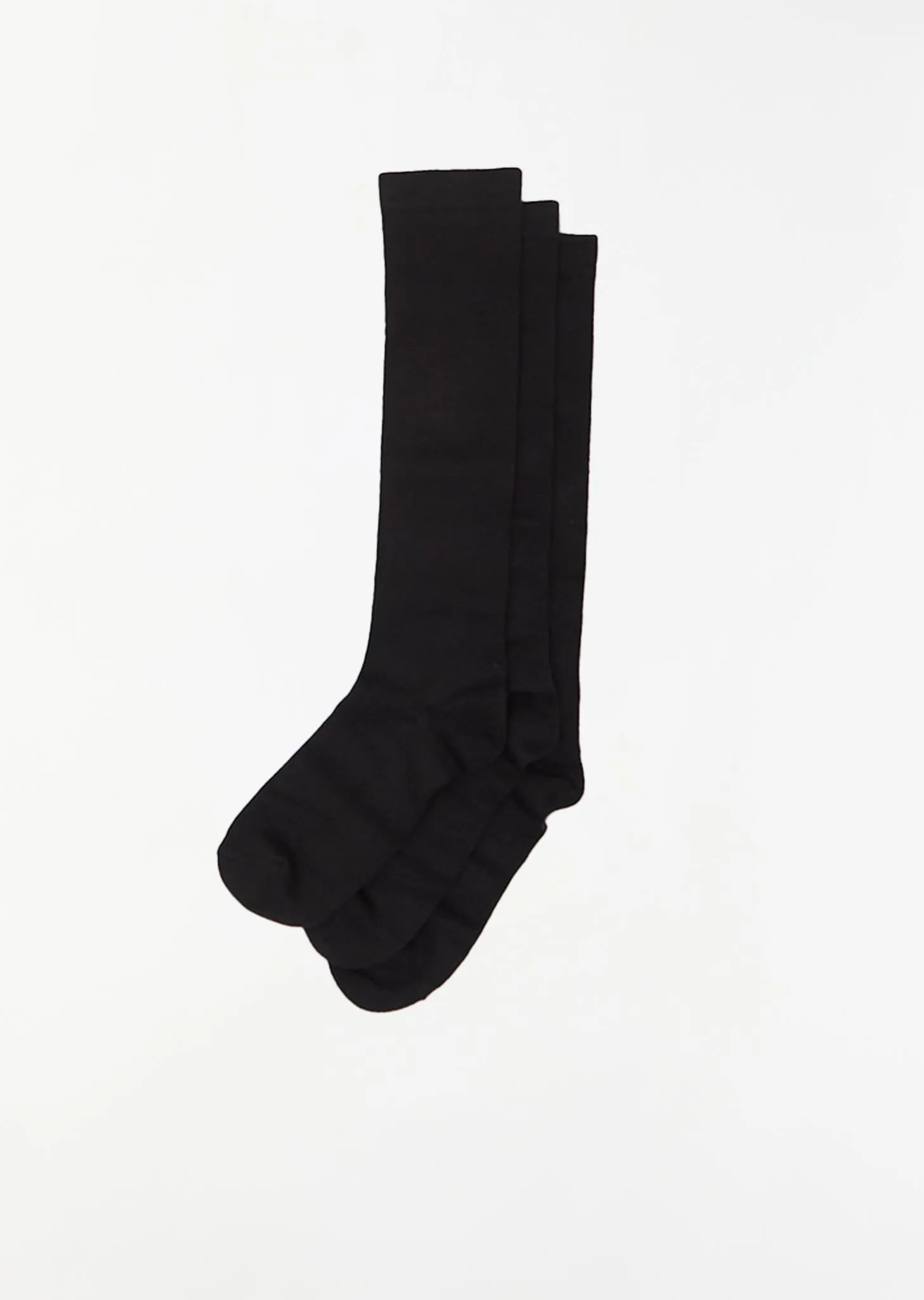 Merino Wool Blend Knit Tall Socks — Black sold by La Garconne