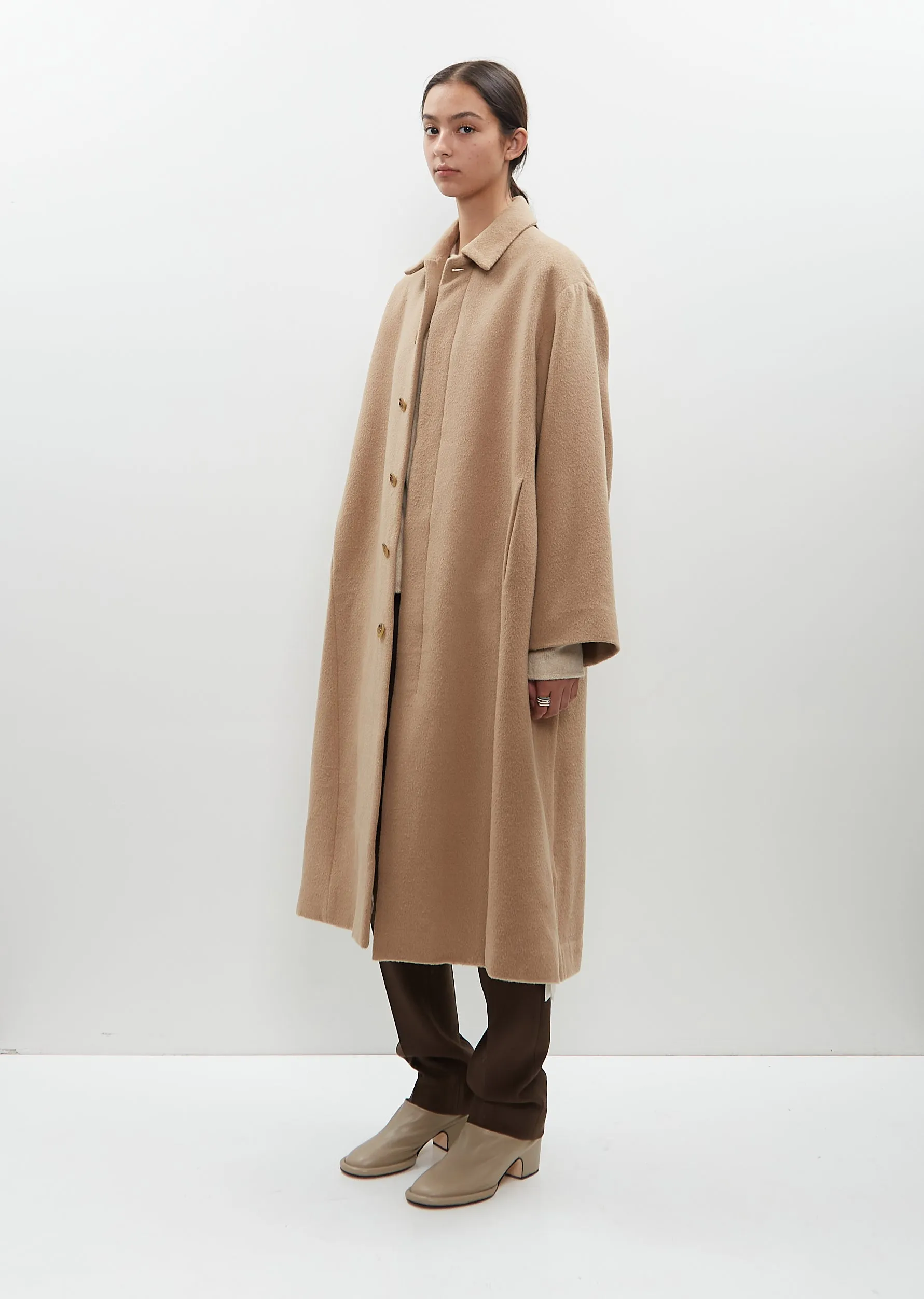 Brushed Alpaca Wool Car Coat sold by La Garconne product image thumbnail 4