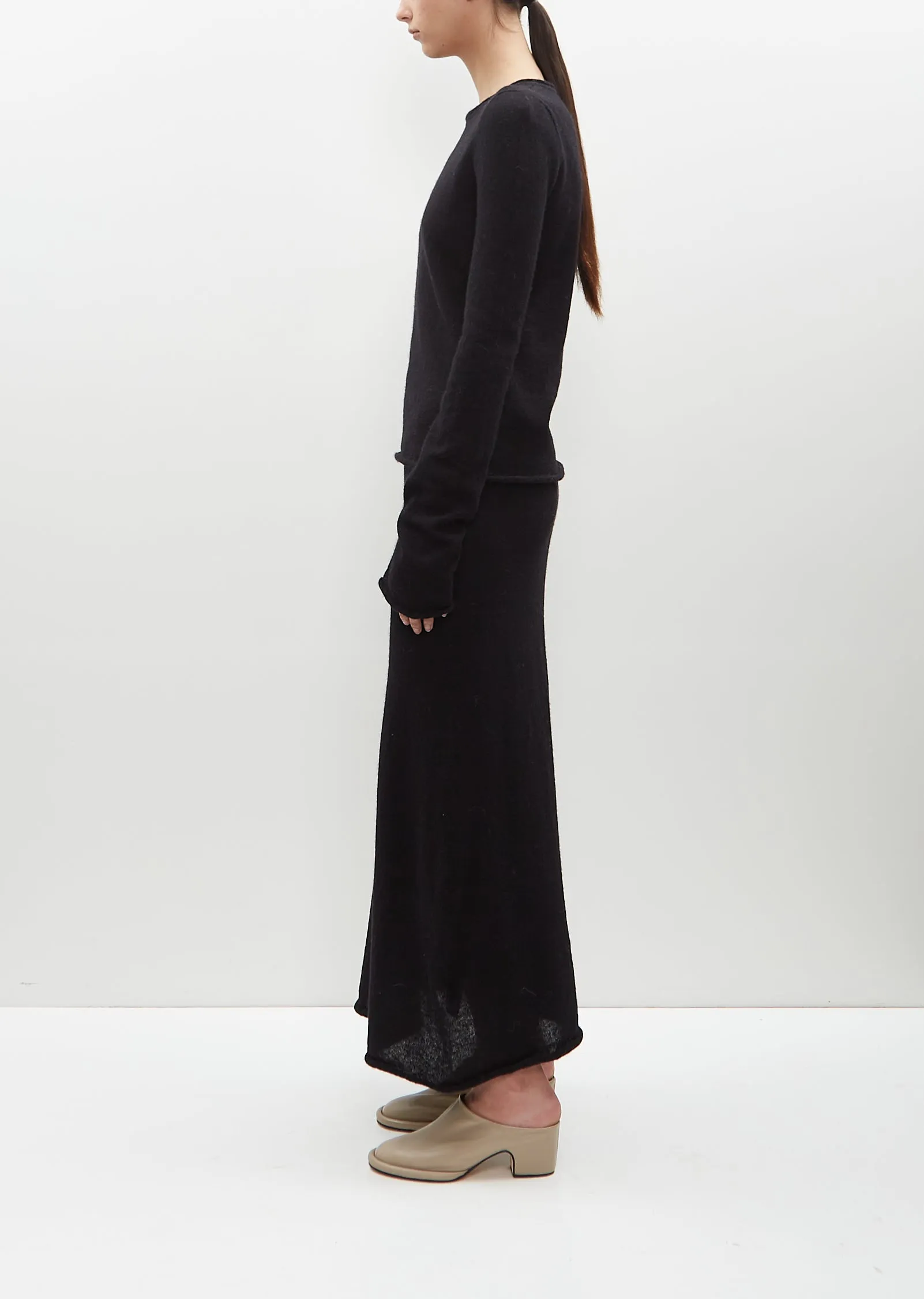 Alpaca Knit Crewneck Sweater — Black sold by La Garconne product image thumbnail 2