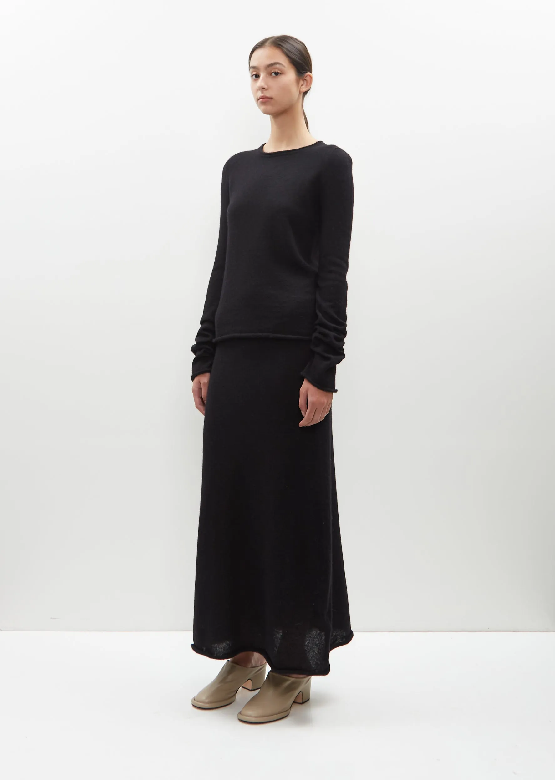 Alpaca Knit Crewneck Sweater — Black sold by La Garconne product image thumbnail 5