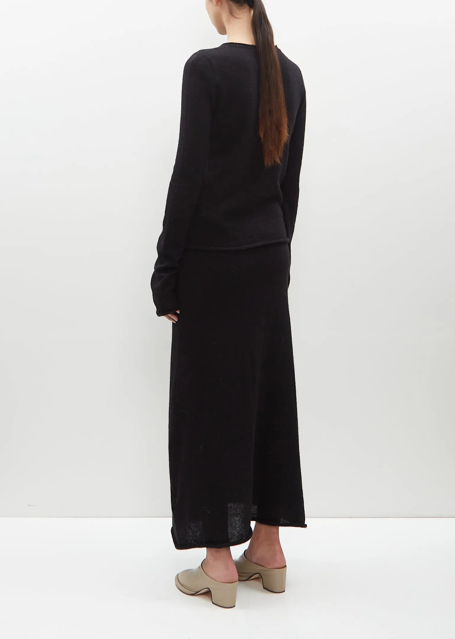 Alpaca Knit Crewneck Sweater — Black sold by La Garconne product image thumbnail 3