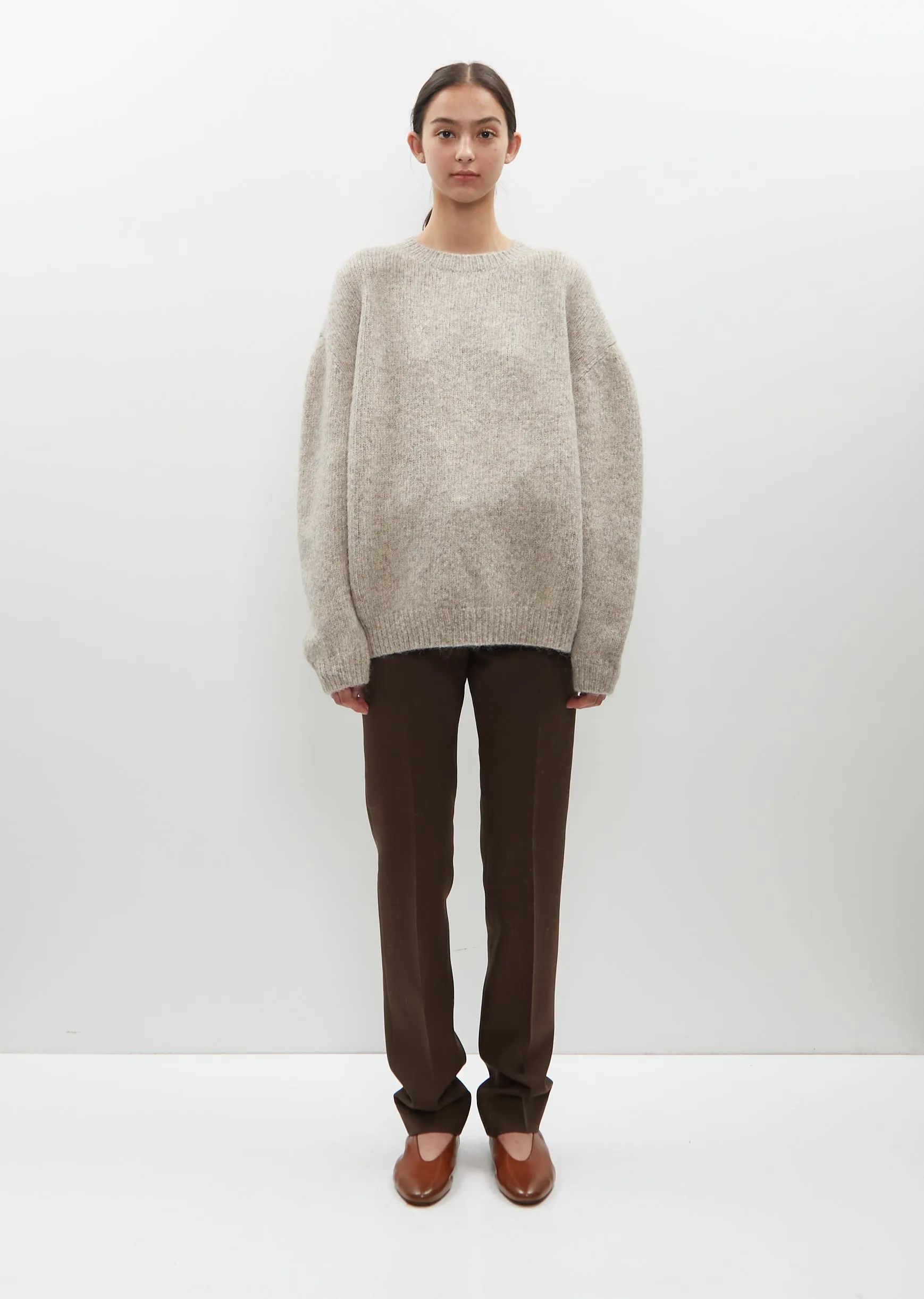 Suri Alpaca Knit Loft Sweater — Pebble sold by La Garconne product image thumbnail 4