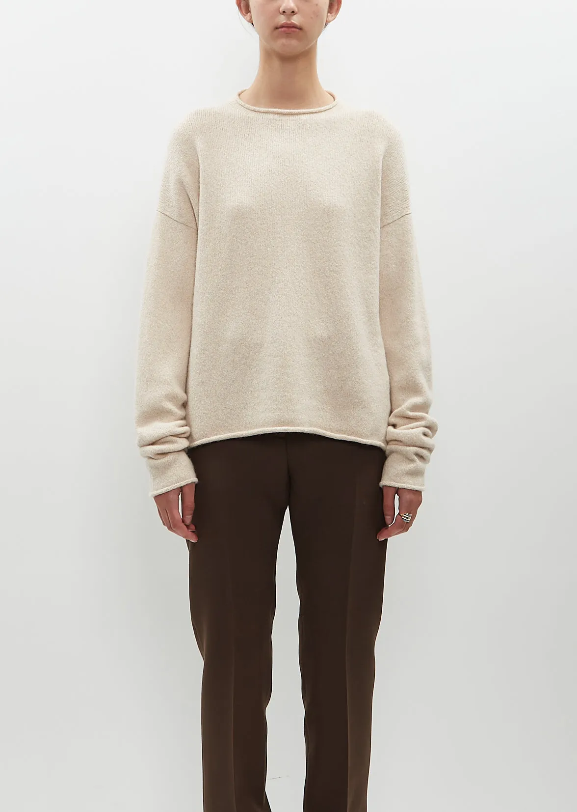 Alpaca Cashmere Knit Soft Crewneck sold by La Garconne