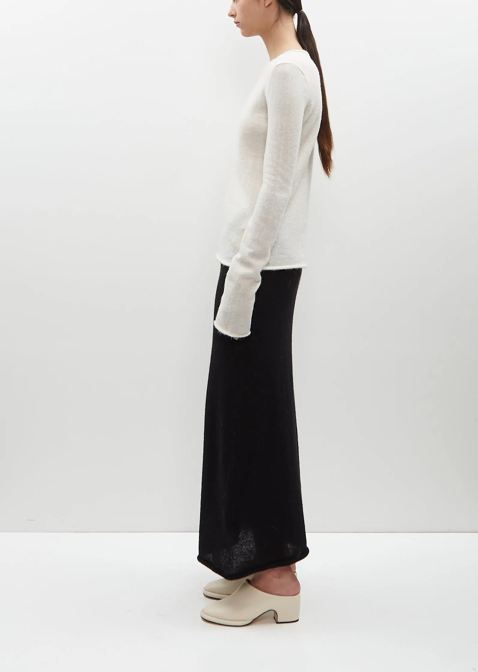 Alpaca Knit Crewneck Sweater — Raw White sold by La Garconne product image thumbnail 2