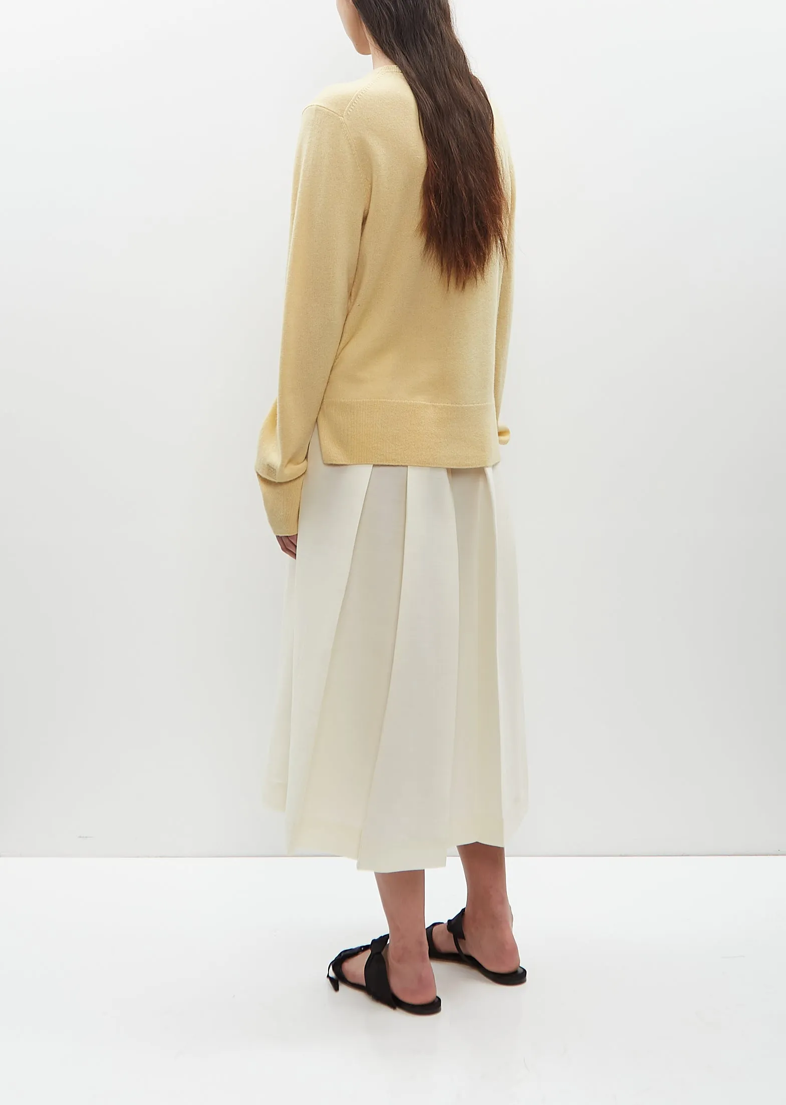 Cashmere Crewneck Sweater — Soft Yellow sold by La Garconne product image thumbnail 3