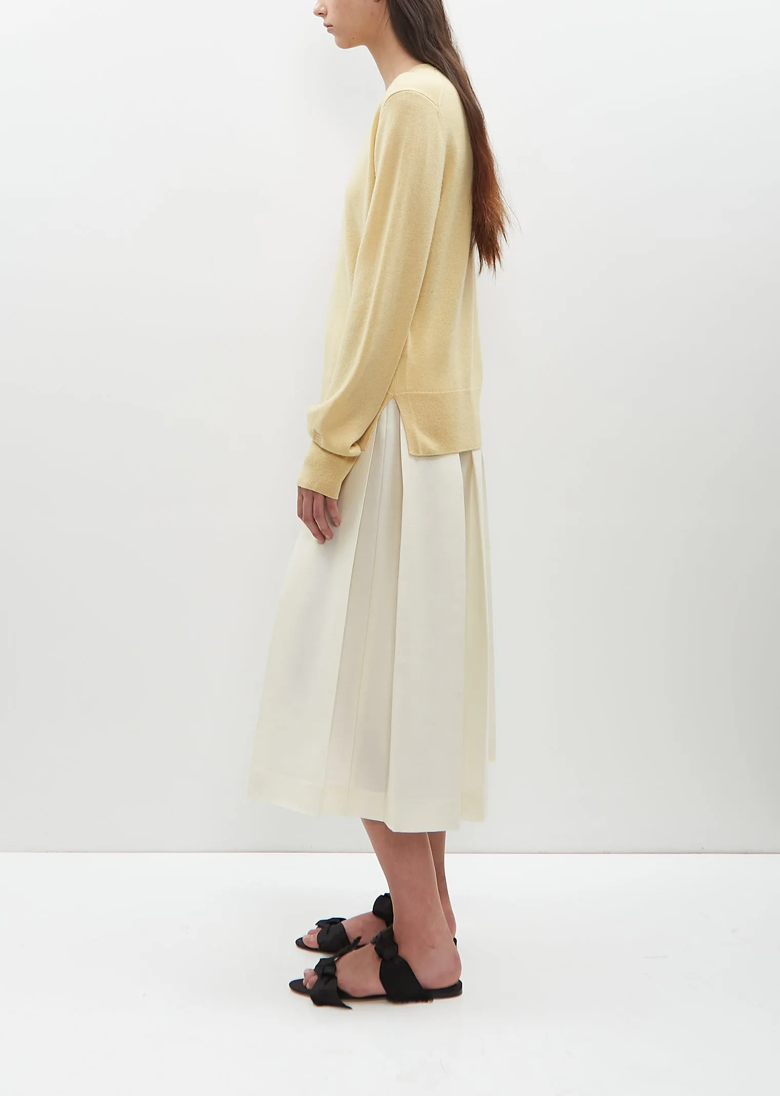 Cashmere Crewneck Sweater — Soft Yellow sold by La Garconne product image thumbnail 2