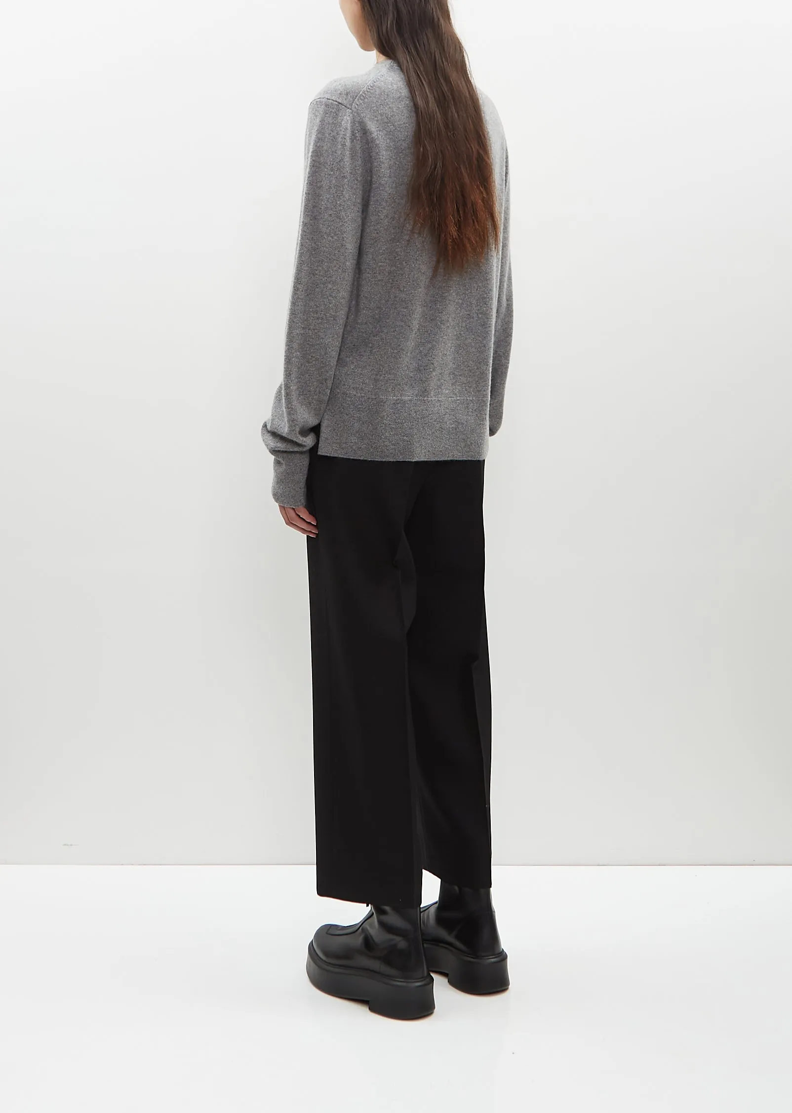 Cashmere Crewneck Sweater — Grey Mèlange sold by La Garconne product image thumbnail 3