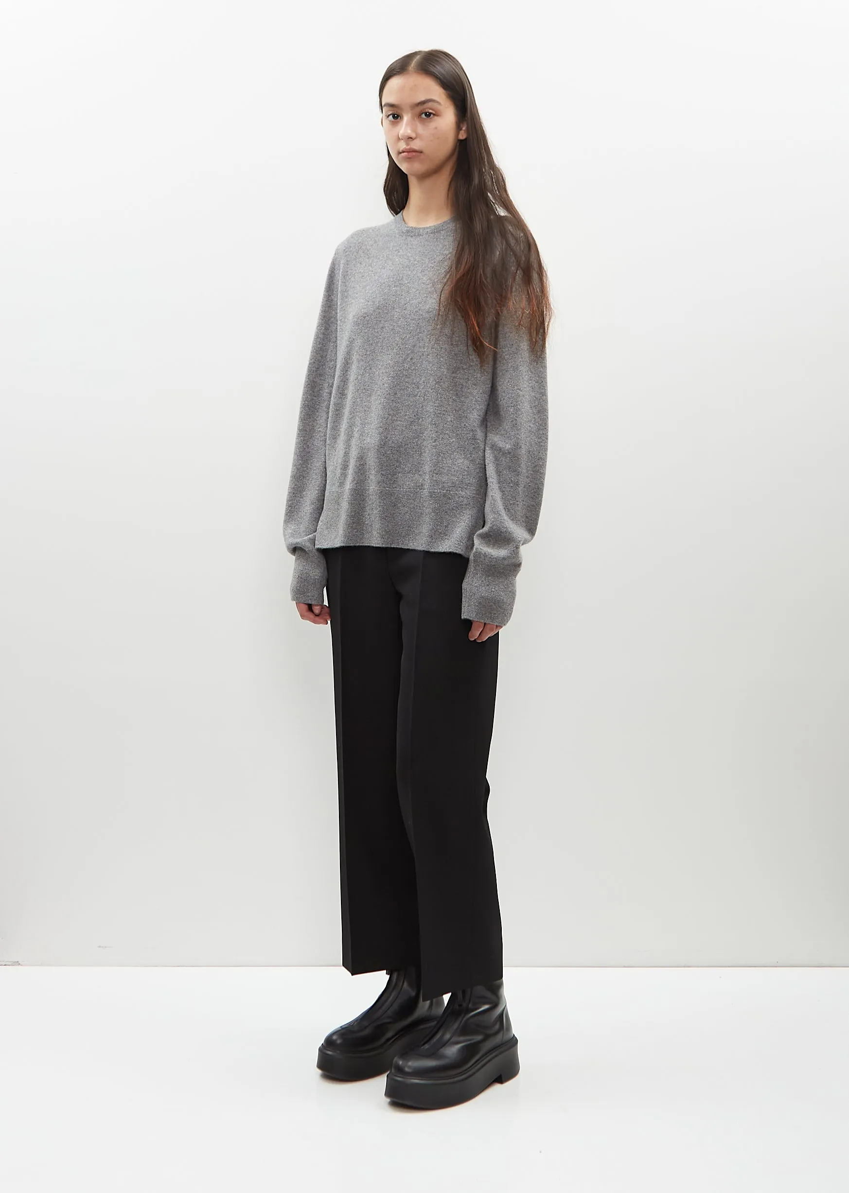 Cashmere Crewneck Sweater — Grey Mèlange sold by La Garconne product image thumbnail 5