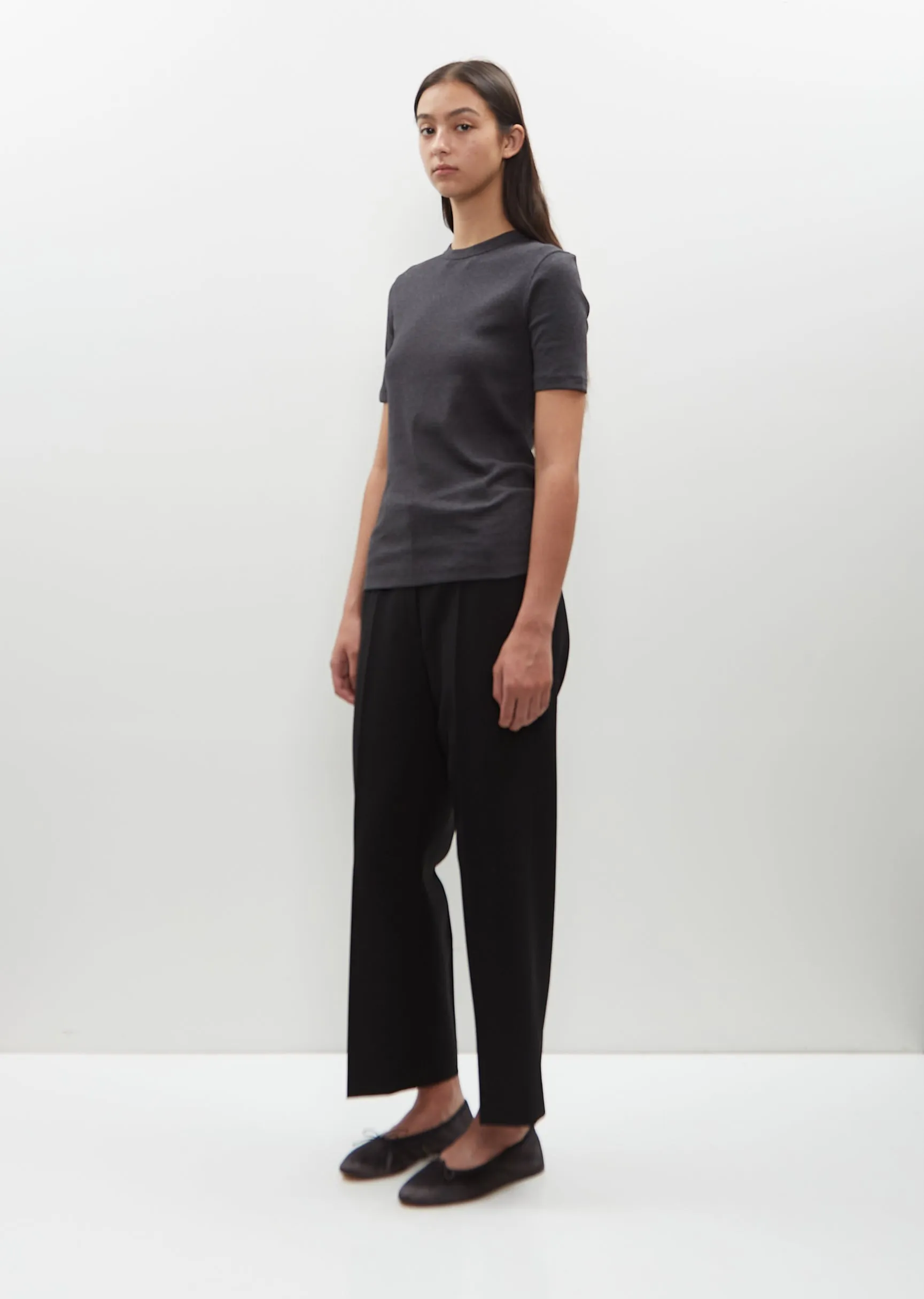 Classic Rib Tee — Charcoal Mèlange sold by La Garconne product image thumbnail 5