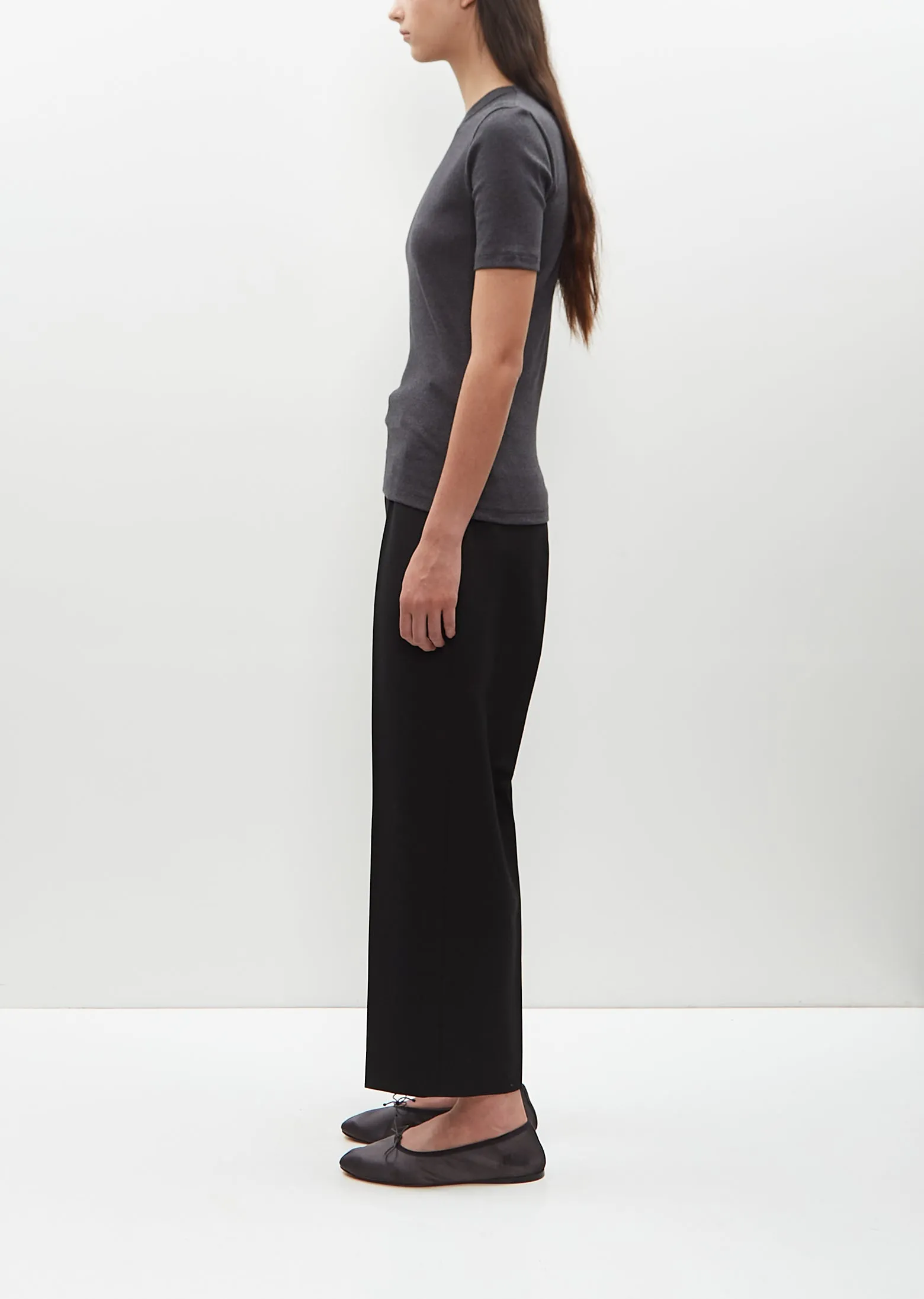 Classic Rib Tee — Charcoal Mèlange sold by La Garconne product image thumbnail 2