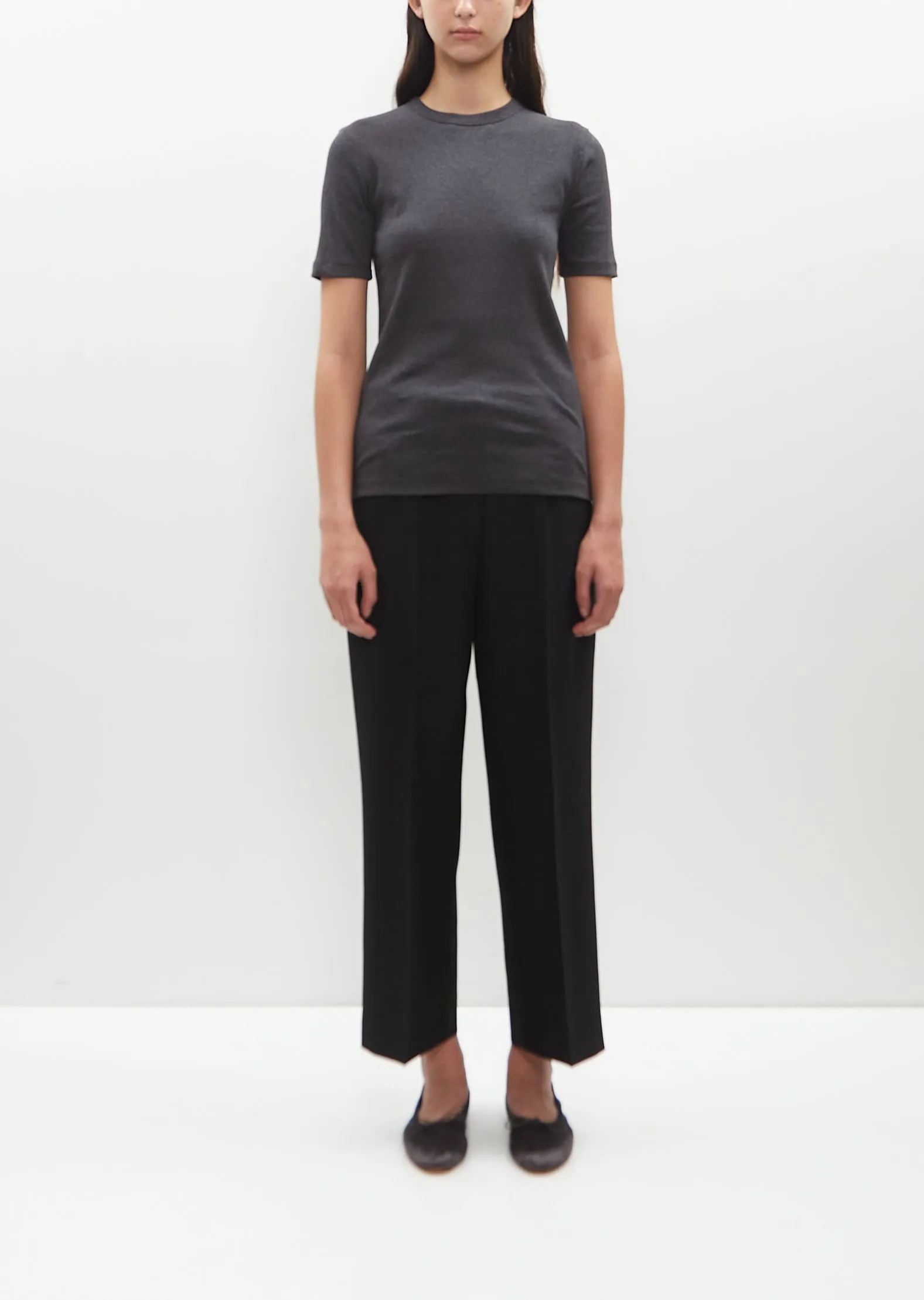 Classic Rib Tee — Charcoal Mèlange sold by La Garconne product image thumbnail 4