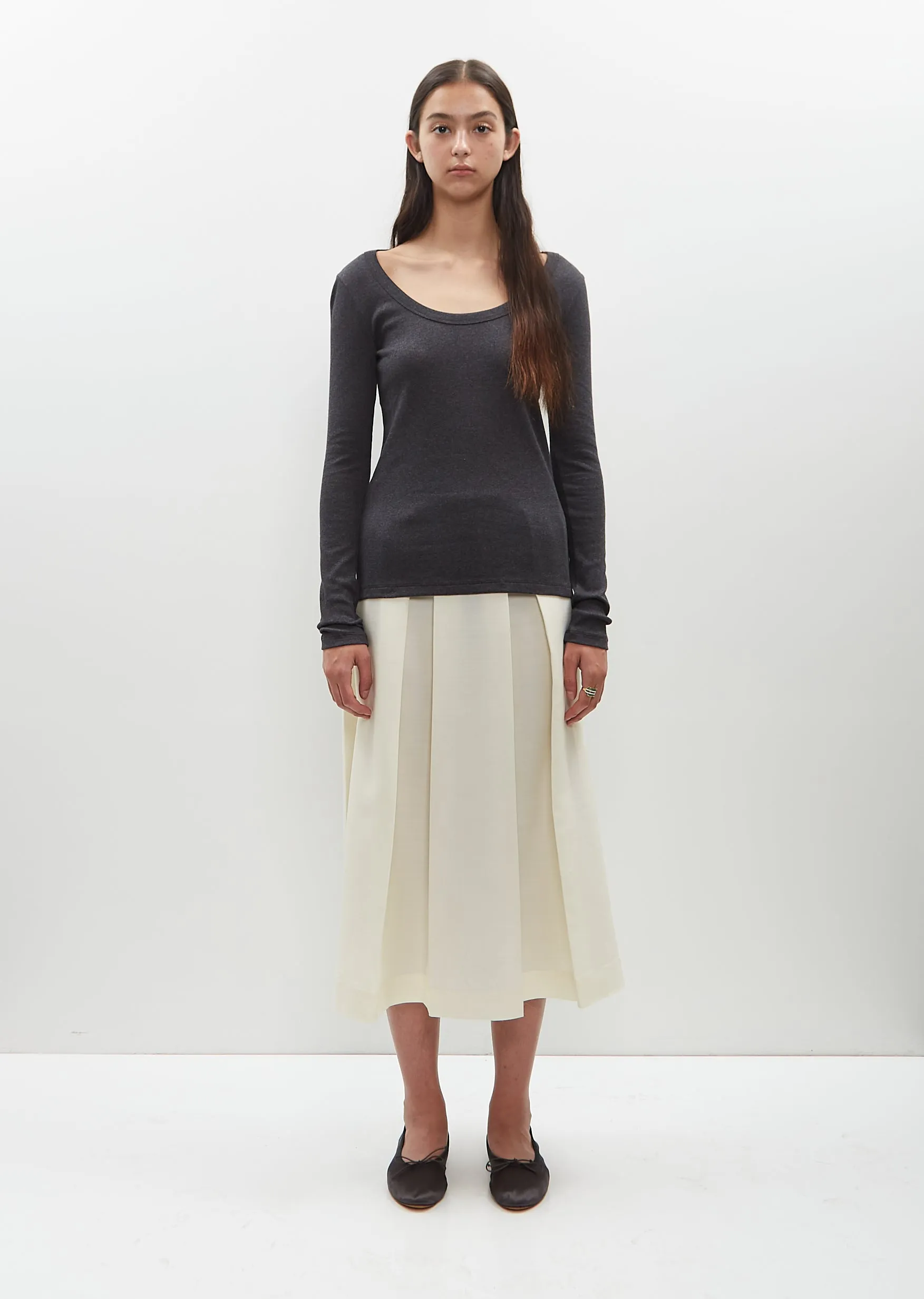 Classic Rib Top — Charcoal Mèlange sold by La Garconne product image thumbnail 4