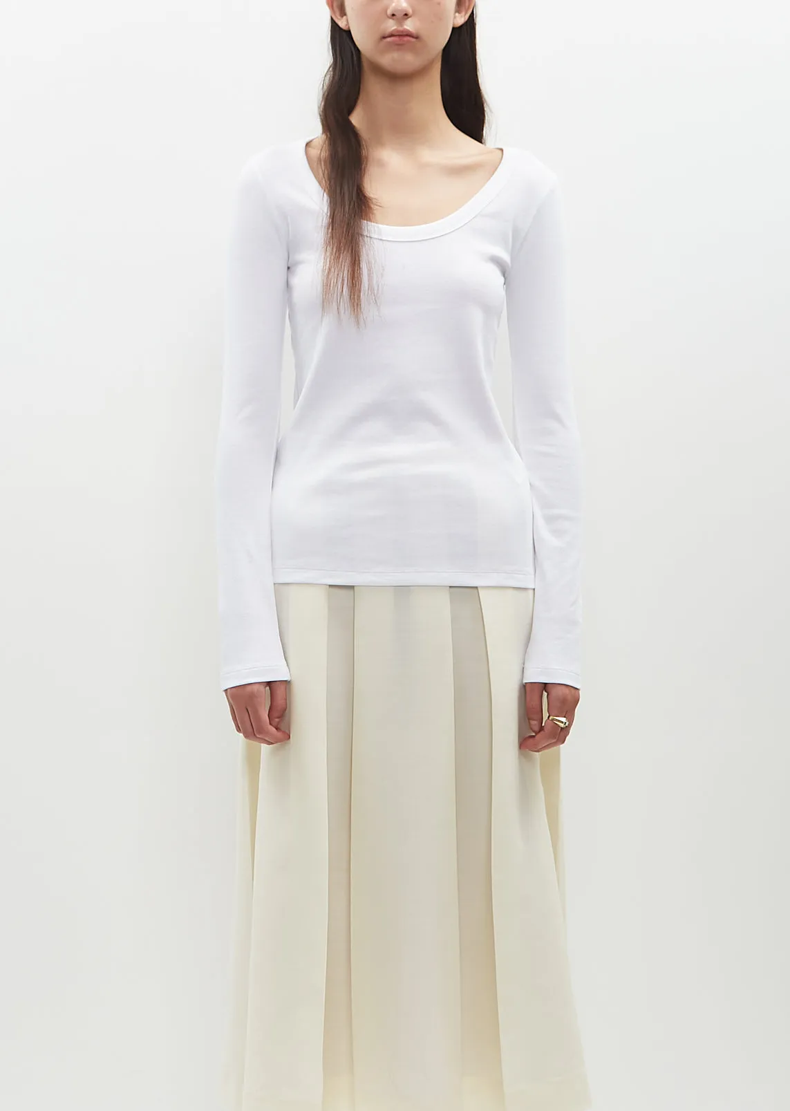 Classic Rib Top — White sold by La Garconne