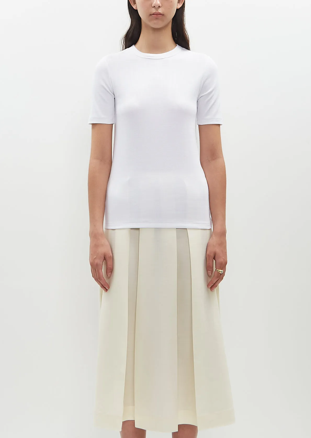 Classic Rib Tee — White sold by La Garconne