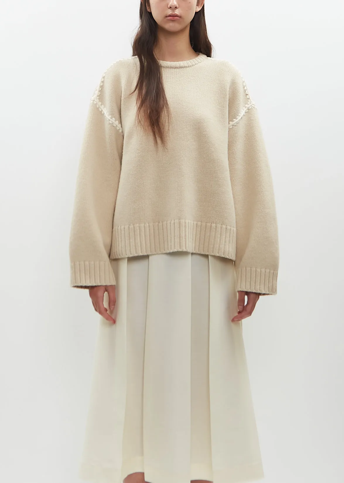 Wool Cashmere Embroidered Sweater sold by La Garconne