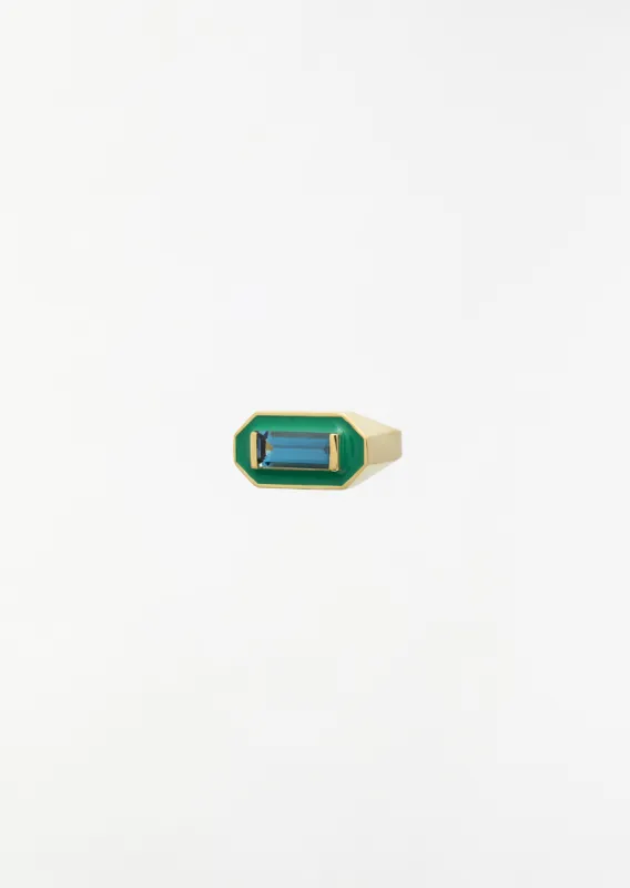 Deco Maxi Baguette Topaz Ring sold by La Garconne