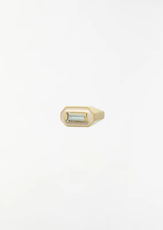 Deco Maxi Baguette Green Amethyst Ring sold by La Garconne