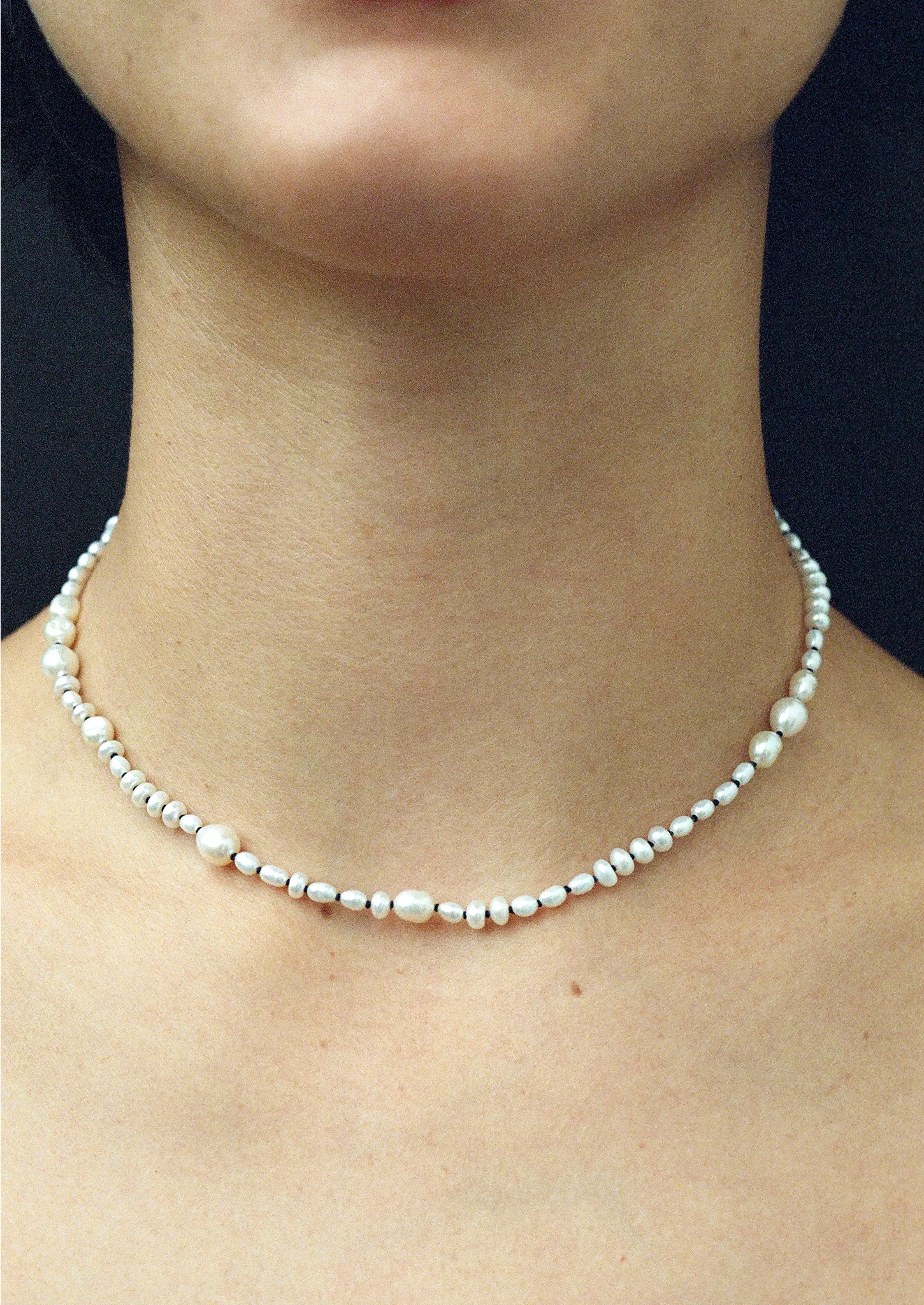 White Pearl Mermaid Necklace 15" sold by La Garconne product image thumbnail 3