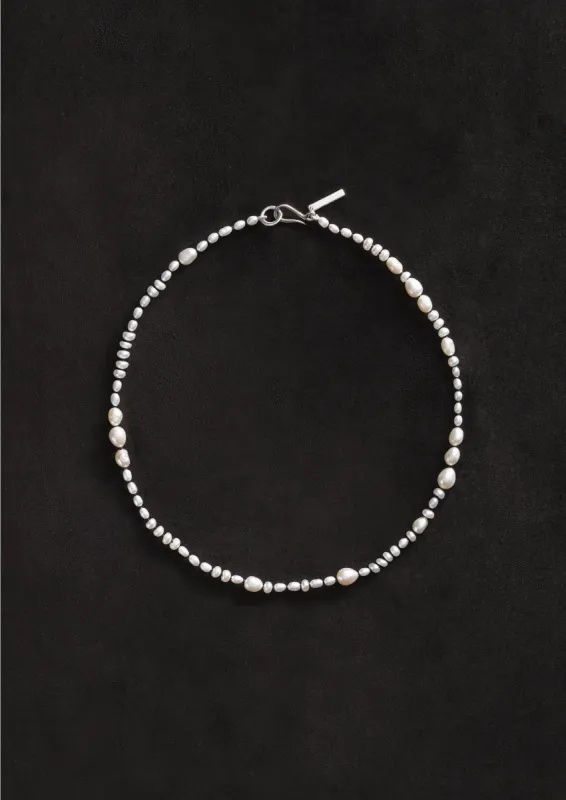 White Pearl Mermaid Necklace 15" sold by La Garconne