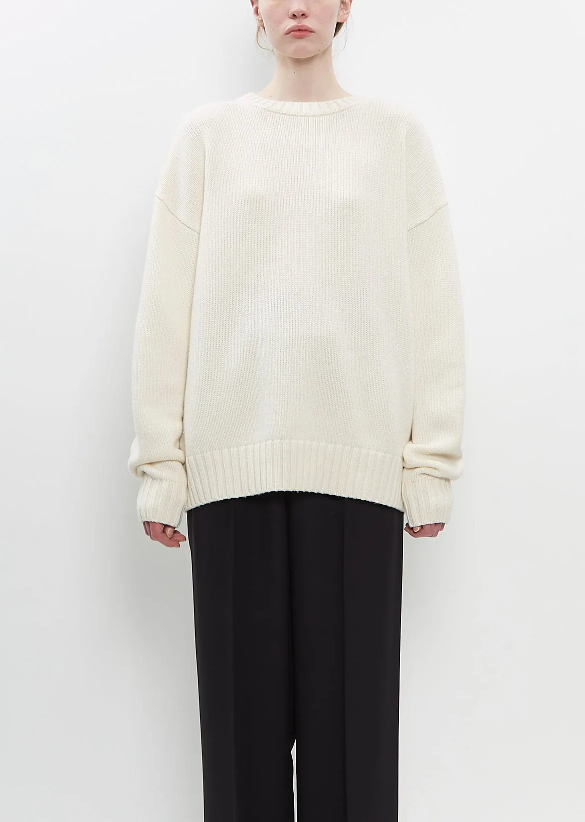 Cashmere n°383 Lovely Sweater — Cream sold by La Garconne