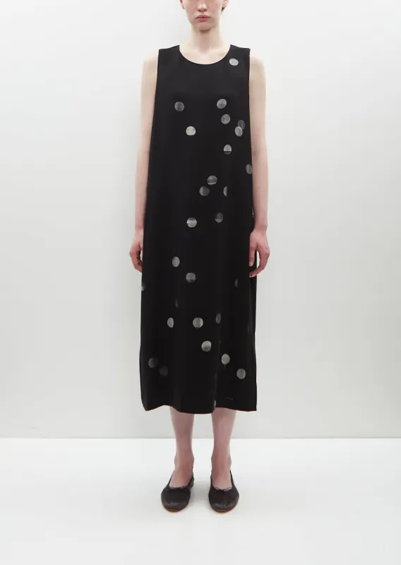 Viscose Cupro Dotted Sleeveless Dress sold by La Garconne