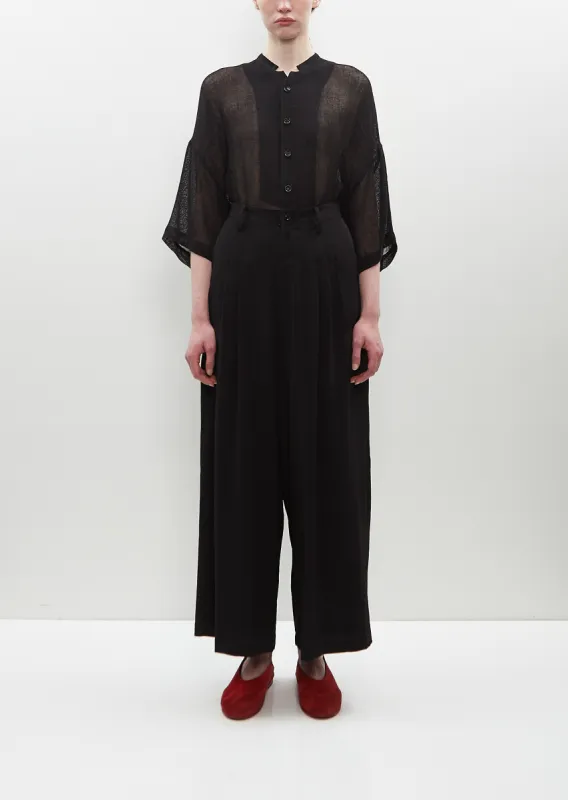 Triacetate Tucked Wide Pants sold by La Garconne