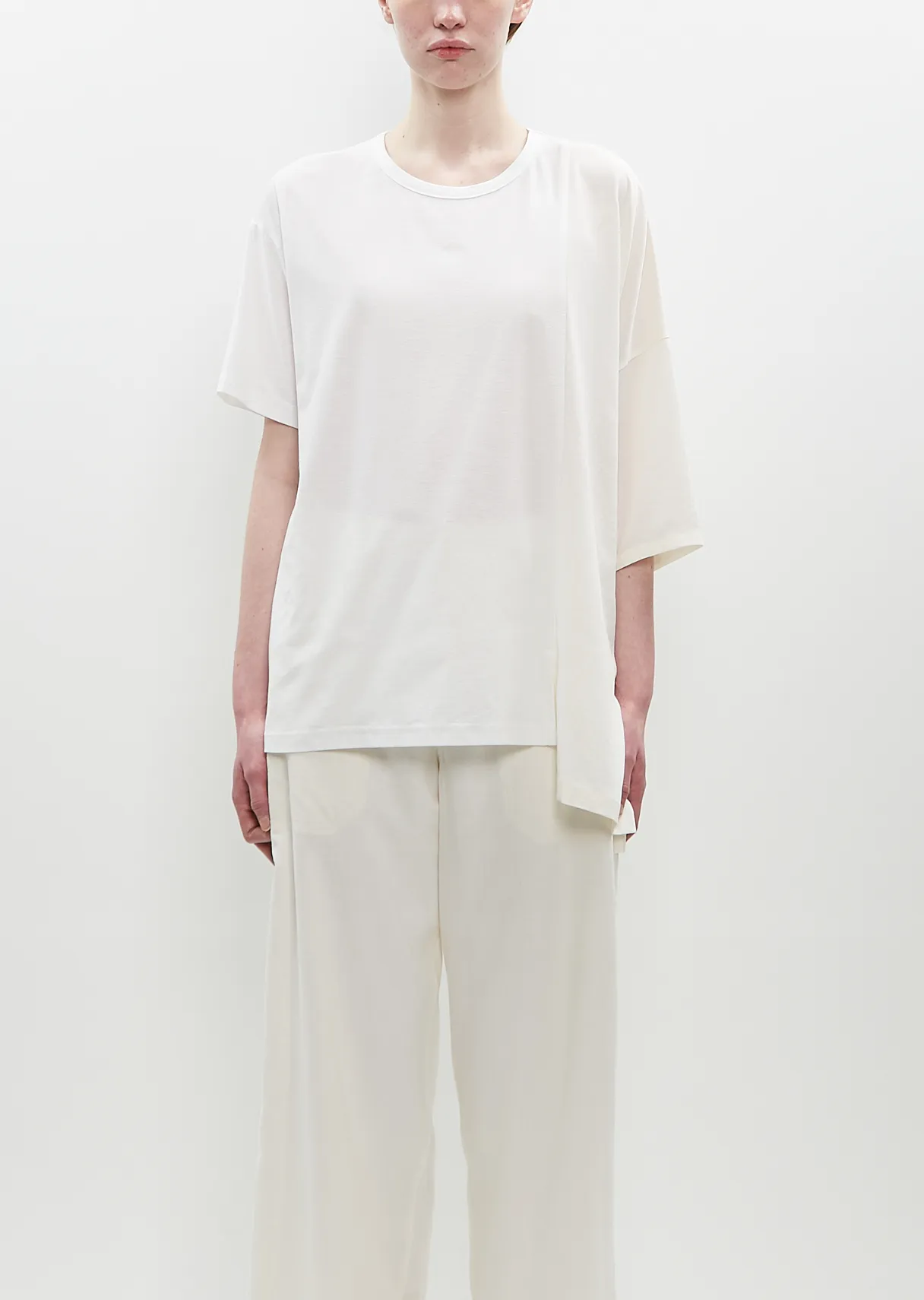 Stretch Jersey Asymmetrical Drop Top sold by La Garconne