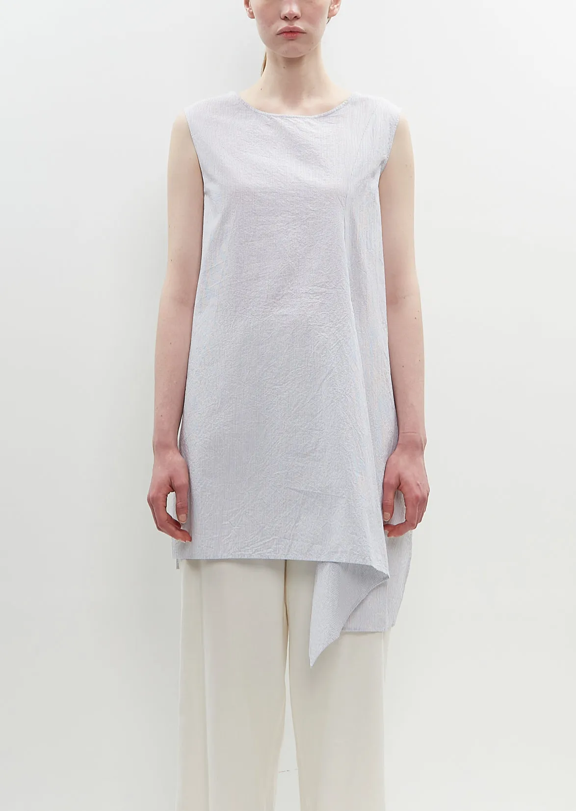 Cotton Poplin Asymmetric Handkerchief Blouse sold by La Garconne
