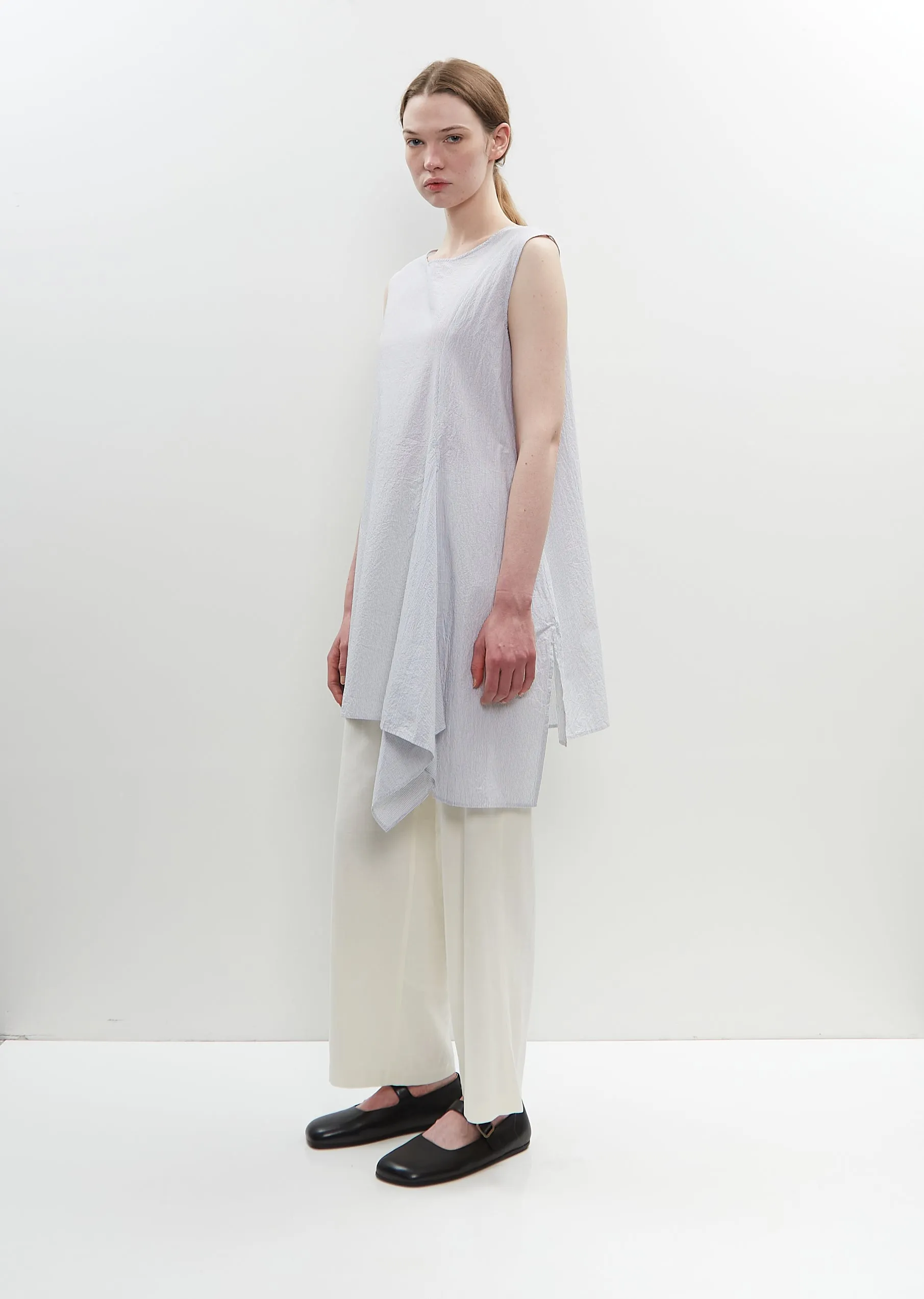 Cotton Poplin Asymmetric Handkerchief Blouse sold by La Garconne product image thumbnail 4