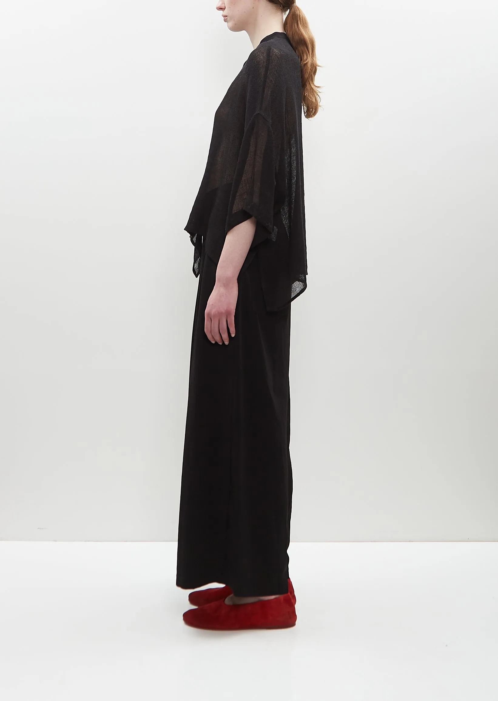 Open Knit Box Shirt — Black sold by La Garconne product image thumbnail 2