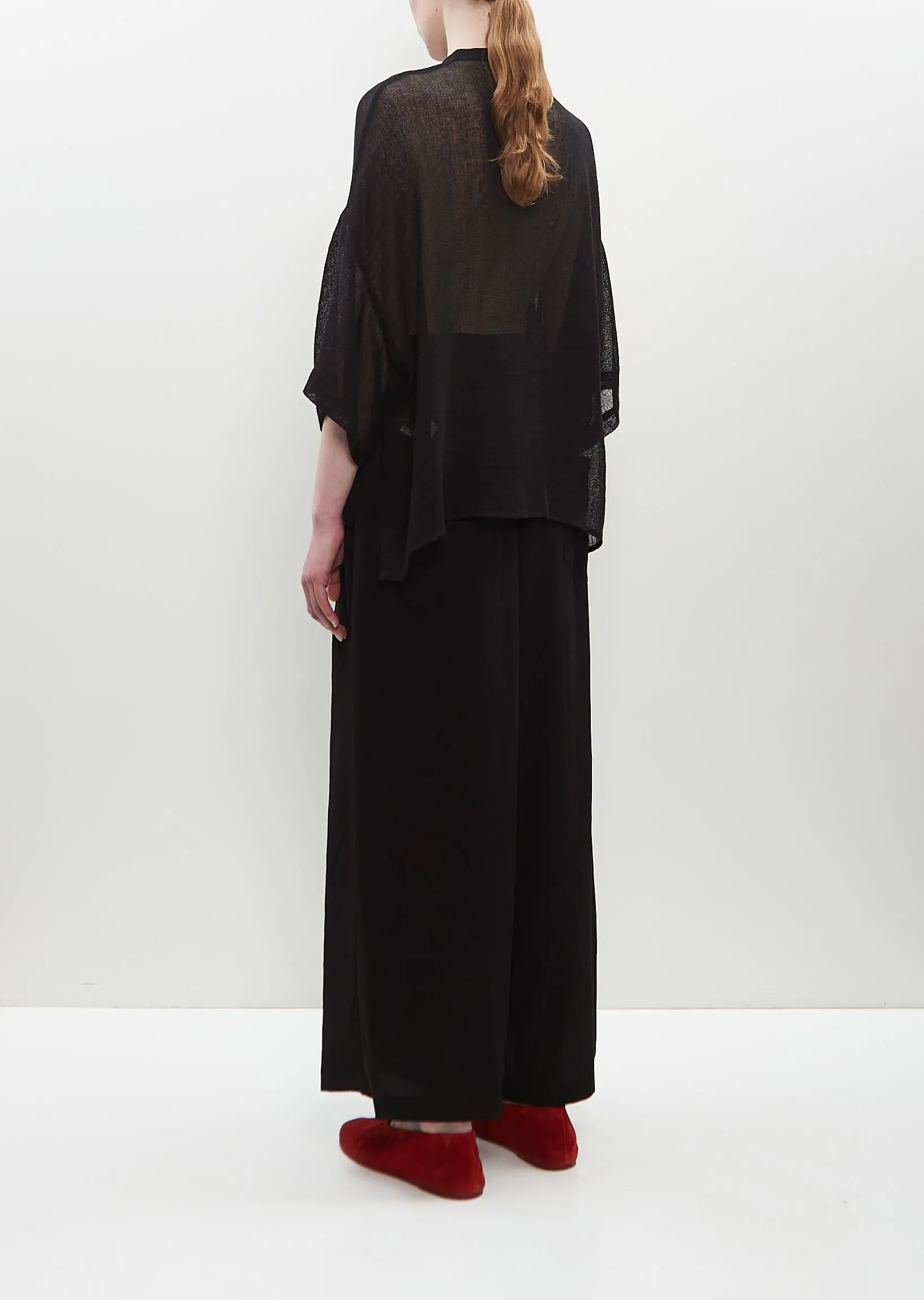 Open Knit Box Shirt — Black sold by La Garconne product image thumbnail 3