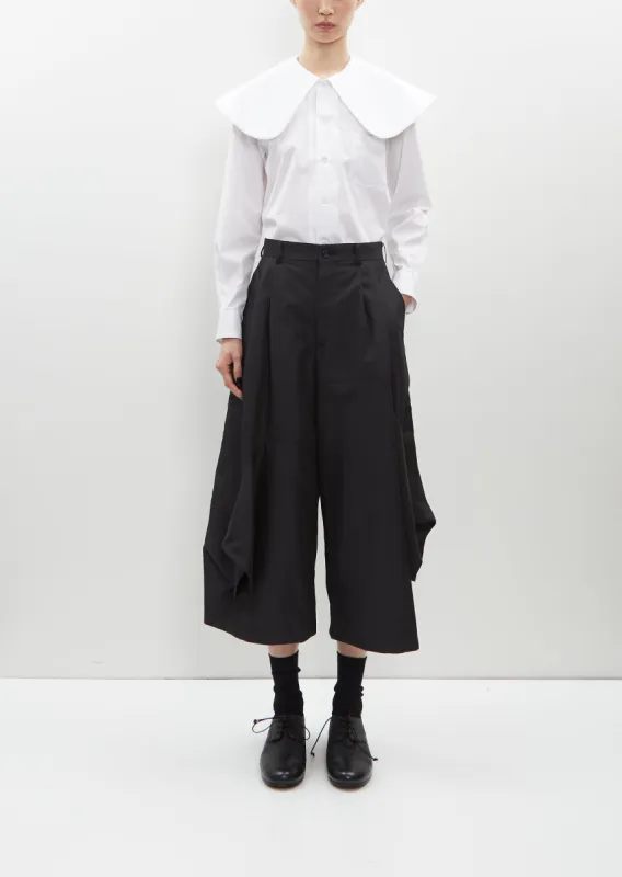Pleat Front Asymmetrical Pant sold by La Garconne