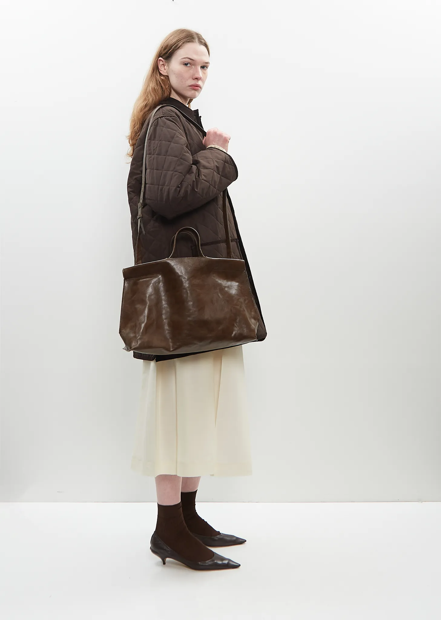 Shopper Bag, Midi — Olive sold by La Garconne product image thumbnail 3