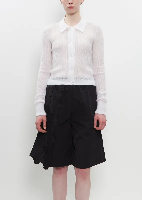 Mohair Jaki Cardigan — White sold by La Garconne