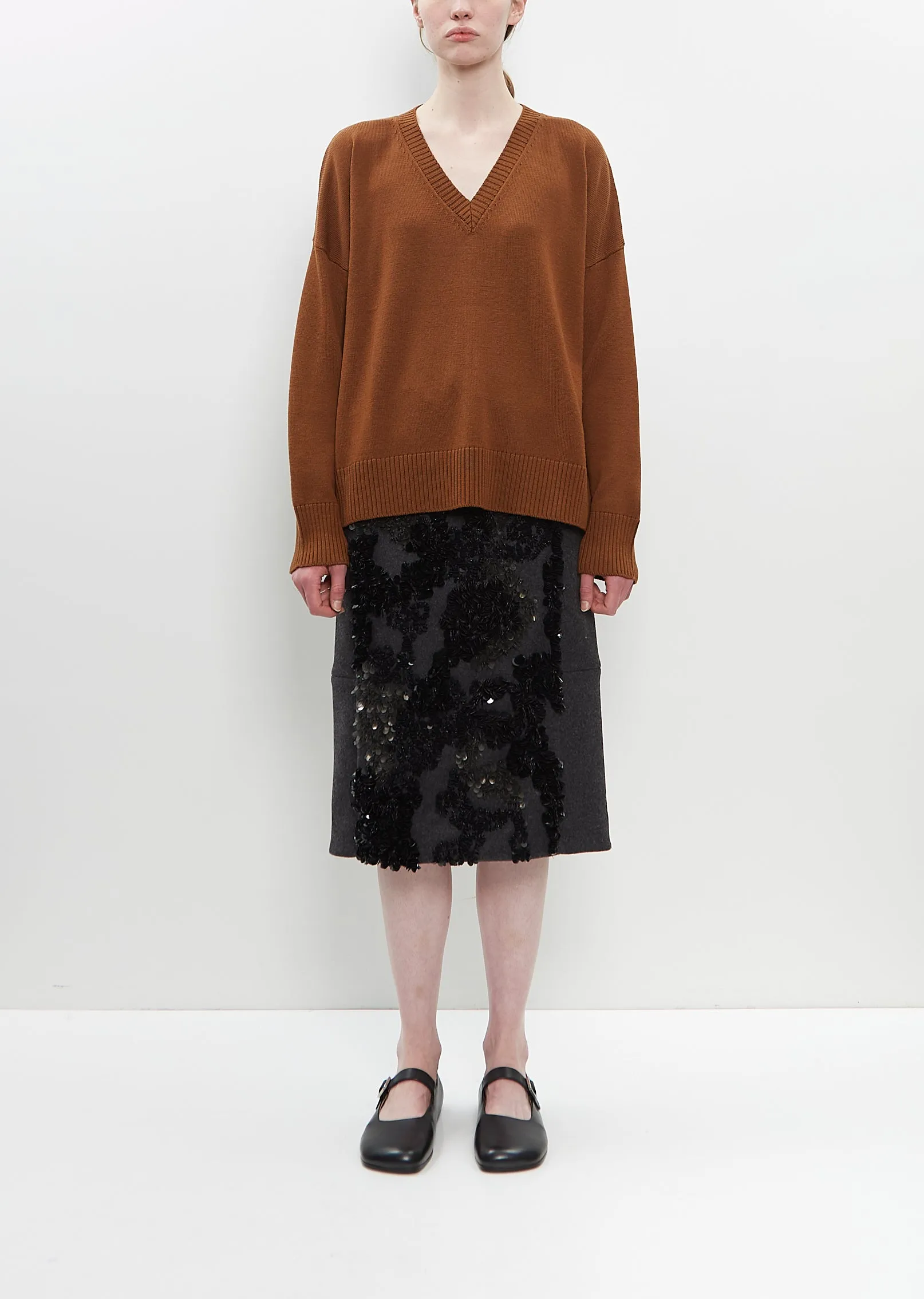 Merino Wool V Neck Knit sold by La Garconne product image thumbnail 4