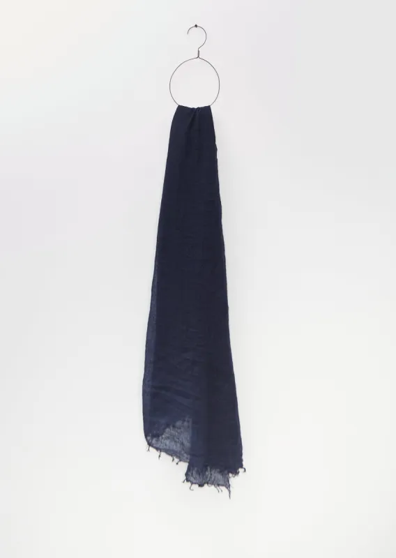 Cashmere Medium Woven Scarf — Navy sold by La Garconne