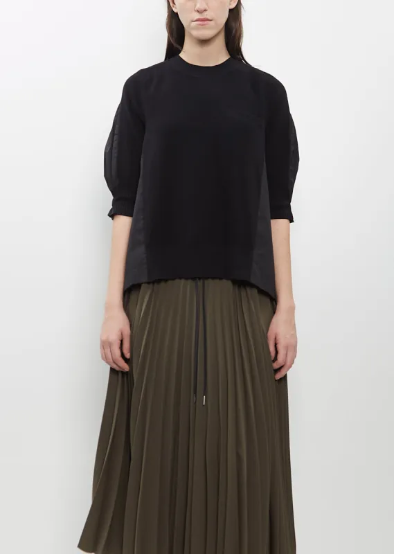 Cotton Knit x Cotton Poplin Pullover sold by La Garconne