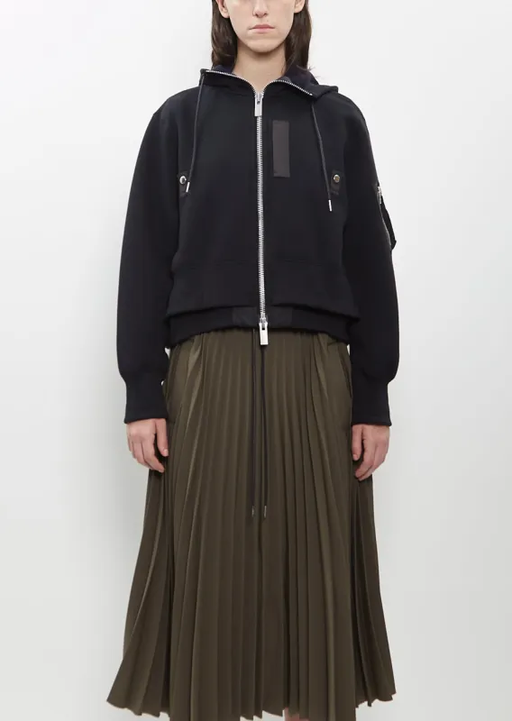 Cotton Sponge Sweat x Nylon Twill Hoodie sold by La Garconne