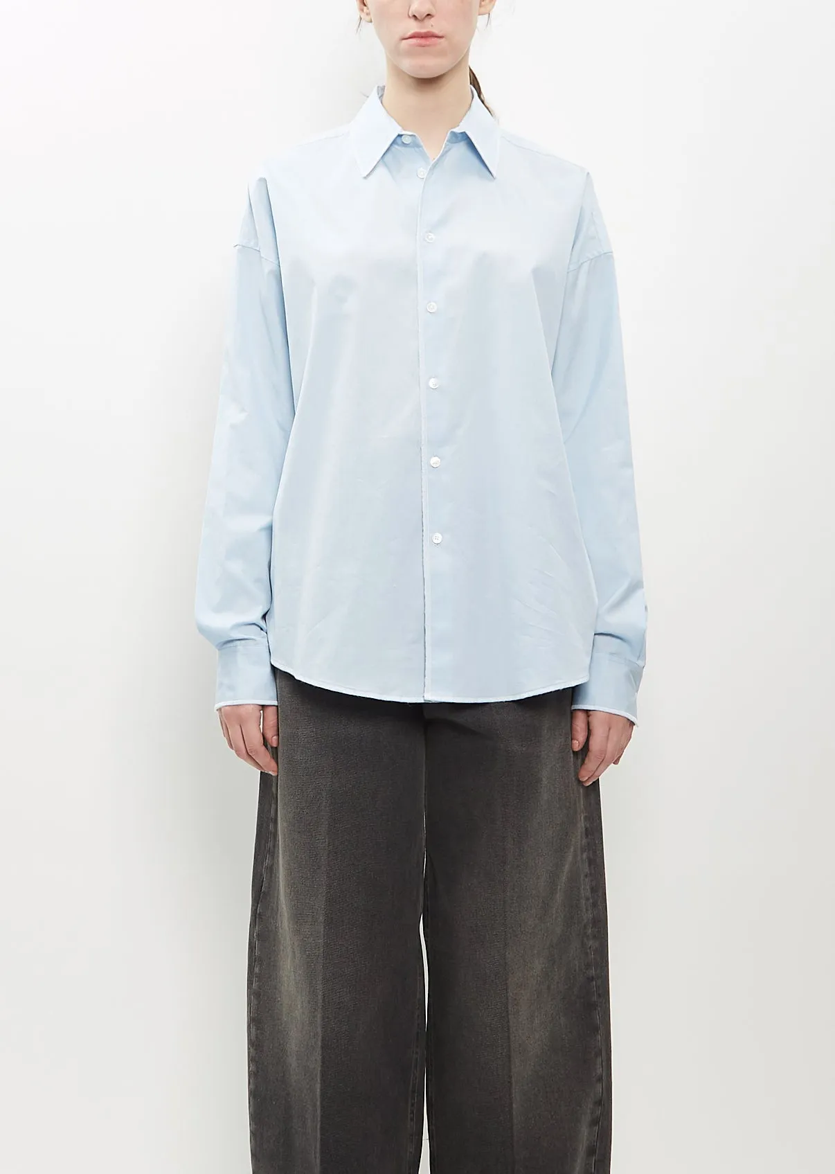 Cotton Contrast Overlock Uniform Shirt sold by La Garconne
