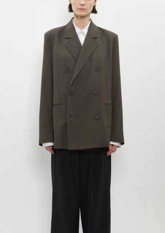 Stretch Wool Double Breasted Blazer sold by La Garconne