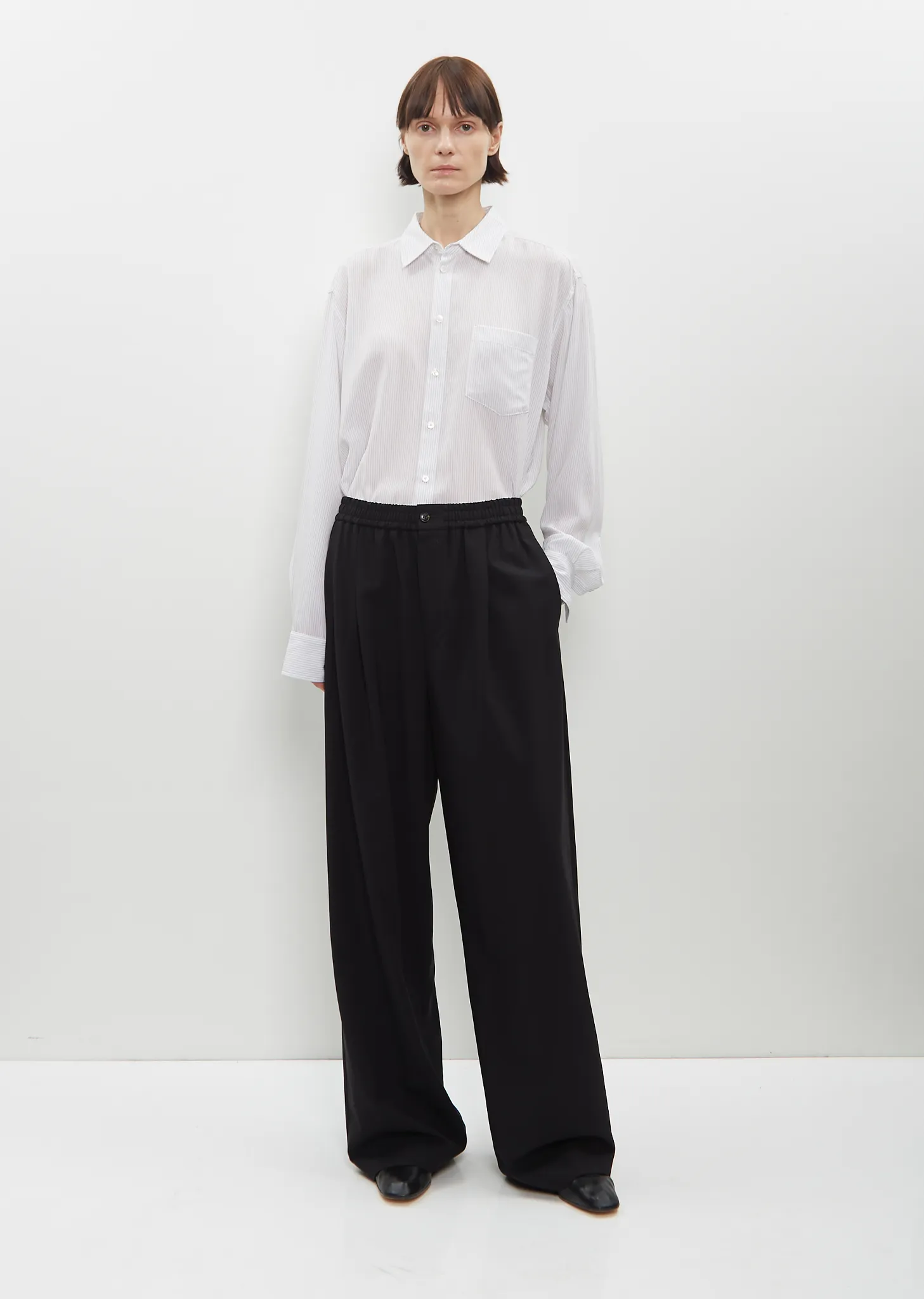 Wool Pleated Long Pull-On Pant sold by La Garconne product image thumbnail 4
