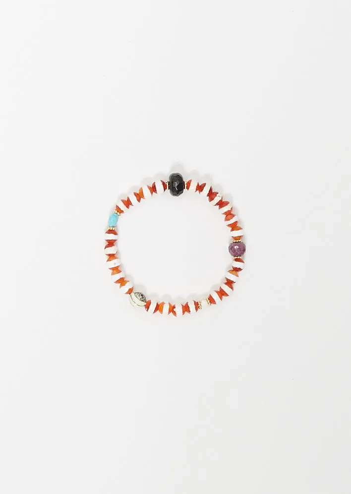 Brown Agate Stripe Beaded Bracelet 49 sold by La Garconne