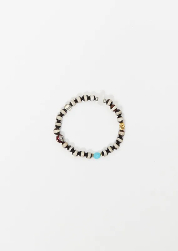 Black Agate Stripe Beaded Bracelet 84 sold by La Garconne