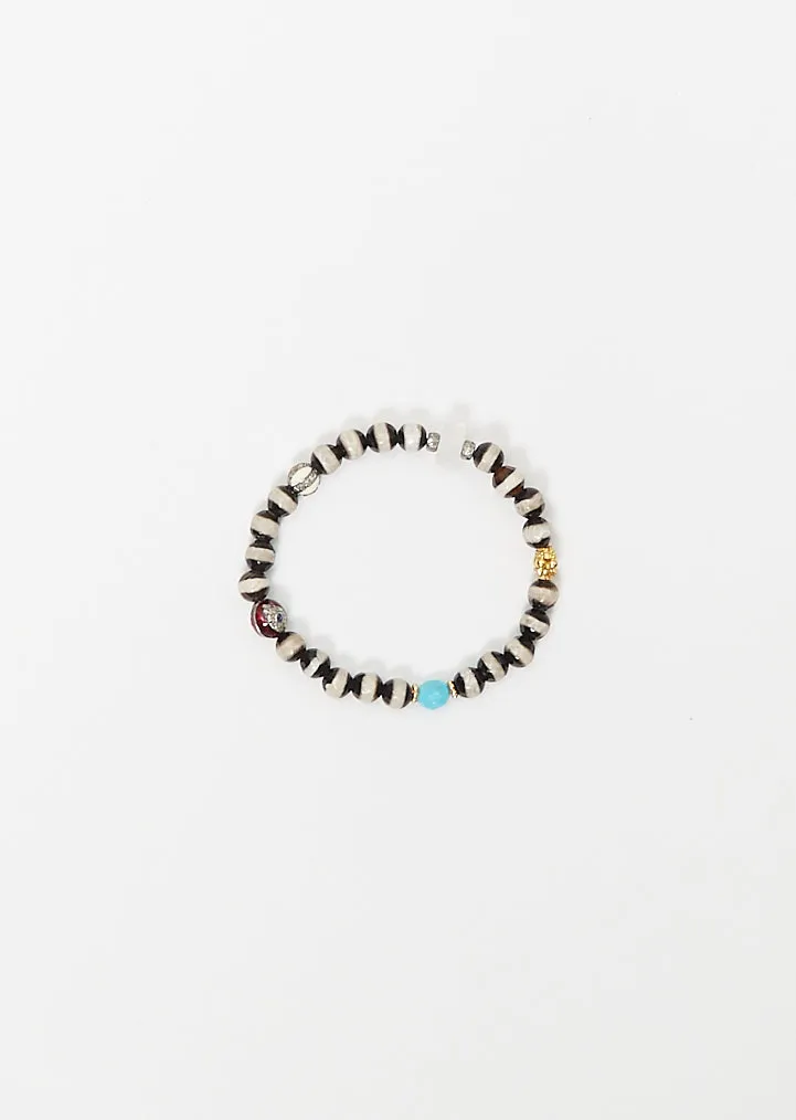 Black Agate Stripe Beaded Bracelet 84 sold by La Garconne