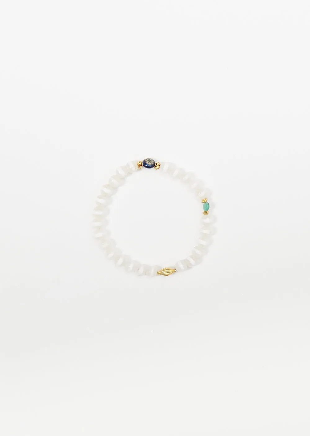 White Agate Stripe Beaded Bracelet 63 sold by La Garconne