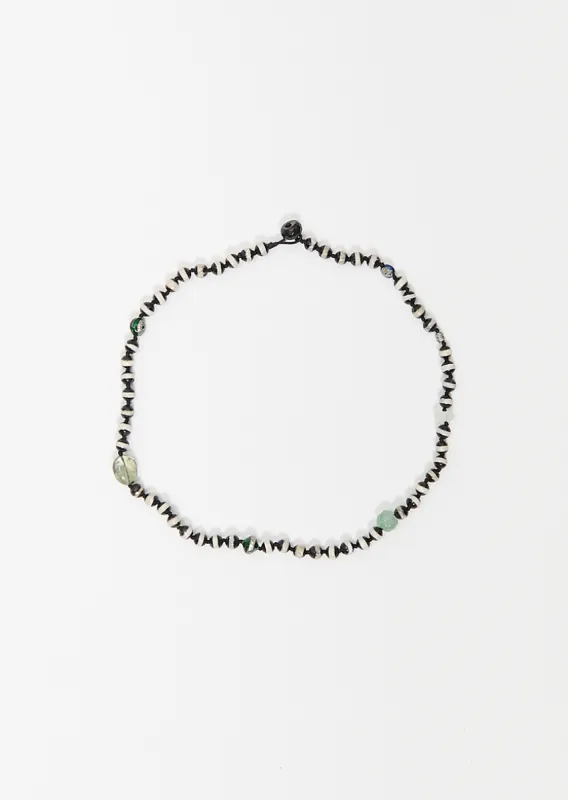 Black Agate Stripe Beaded Neckalce 188 45cm sold by La Garconne