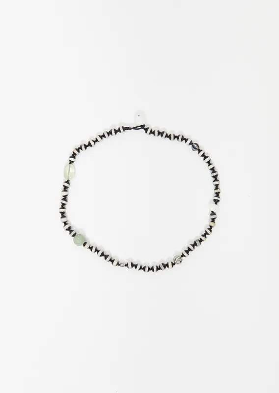 Black Agate Stripe Beaded Necklace 191 40cm sold by La Garconne