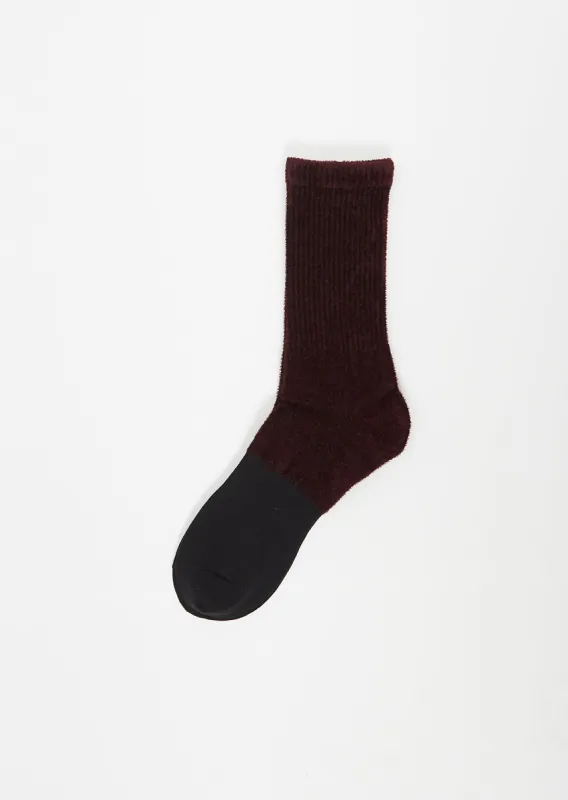 Bi Color Socks — Bordeaux sold by La Garconne